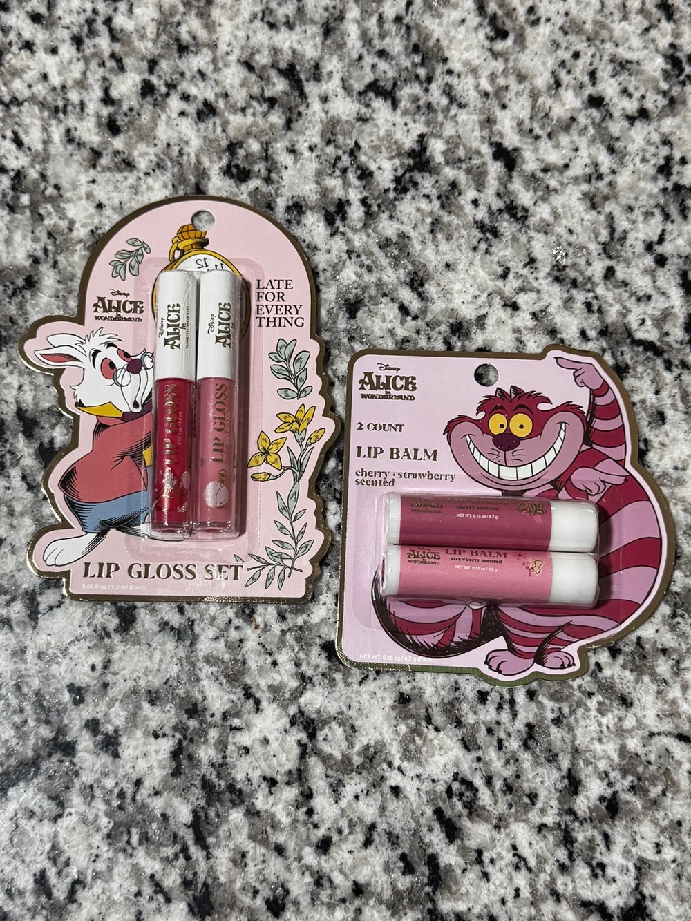 Disney Alice in Wonderland Pink Lip Gloss & Lip Balm Gift Set